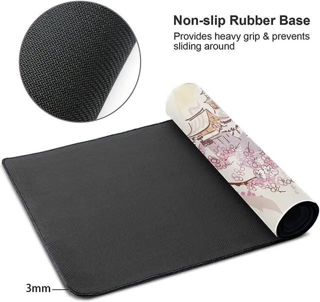 Alt view image 3 of 6 - BUCIER Ancient Asian Gaming Mouse Pad Large XL Desk Mat Long Extended Pads Big Mousepad Keyboard Home Office Decor Accessories for Computer Pc Laptop 31.5 X 11.8 Inch