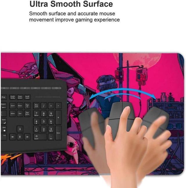 Alt view image 5 of 6 - BUCIER Kawaii Anime Neon Genesis Evangelion Mouse Pad 15.8x29.5 in Multipurpose Waterproof Mousepad Desk Mat for Gamer Office Home, Black