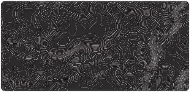 Alt view image 2 of 7 - BUCIER Large Gaming Mouse Pad Topographic Map Lines Contour Geographic Computer Keyboard Mouse Mat Desk Pad Non-Slip Desk Mat for Home Office Gaming Work, 35.4x15.7 in