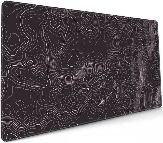 Main image of BUCIER Large Gaming Mouse Pad Topographic Map Lines Contour Geographic Computer Keyboard Mouse Mat Desk Pad Non-Slip Desk Mat for Home Office Gaming Work, 35.4x15.7 in