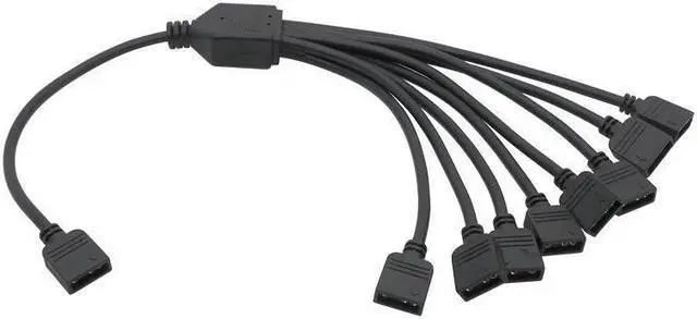 Alt view image 2 of 3 - BUCIER Motherboard RGB sync Splitter, 5V 3Pin ARGB sync YNC HUB Transfer Extension Cable(1-8(3Pin 5V))