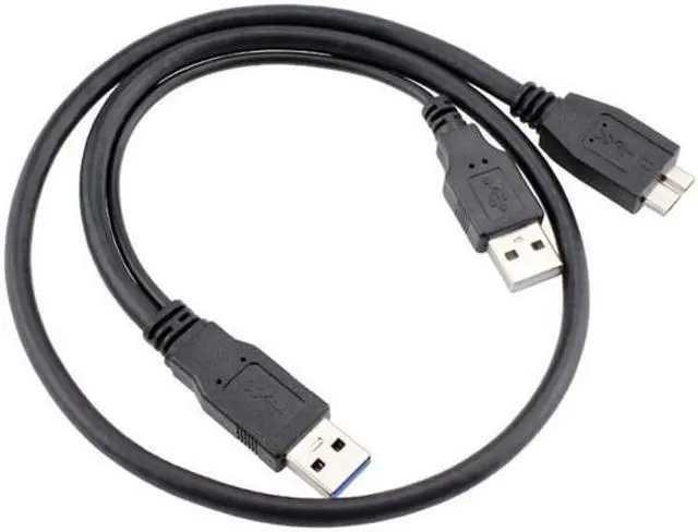 Alt view image 3 of 5 - BUCIER Dual USB3.0 A Male to Micro USB 3.0 Y cable with Extra Power for Mobile HDD 0.5M