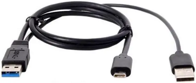 Alt view image 4 of 6 - BUCIER Type-C USB-C to USB 3.0 Male & USB 2.0 Dual Power Data Y Cable for Laptop & Hard Disk 60cm