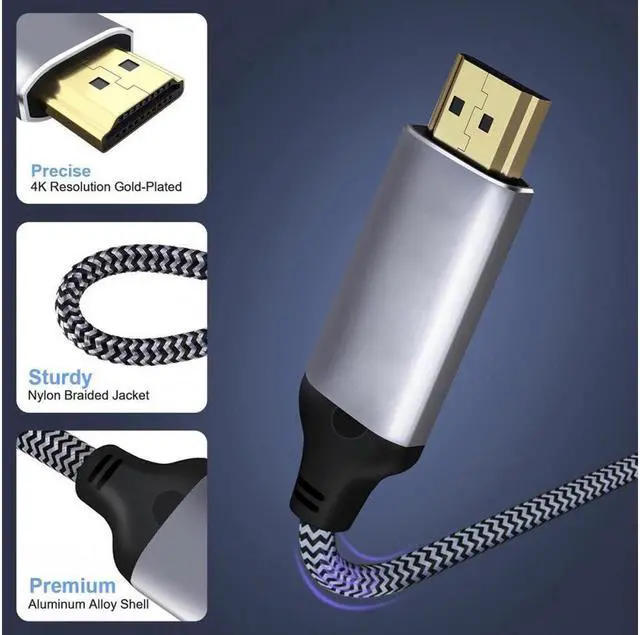 Alt view image 7 of 7 - BUCIER Mini DisplayPort 1.4 Source to HDMI 2.0 Display 8K 60hz UHD 4K MINI-DP to HDMI Male Monitor Cable  6FT/1.8M