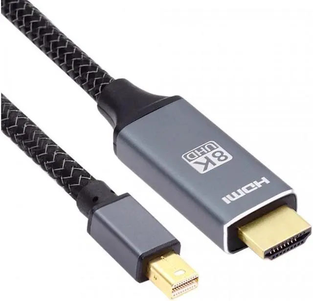 Main image of BUCIER Mini DisplayPort 1.4 Source to HDMI 2.0 Display 8K 60hz UHD 4K MINI-DP to HDMI Male Monitor Cable  6FT/1.8M