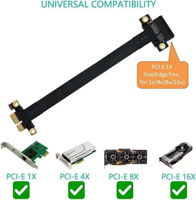 Alt view image 6 of 7 - BUCIER Pci-e Extension Cable PCI-e riser Pci Express x1 Extension Cable with Gold-Plated Connector ,PCI-e PCI Express 36PIN 1X Expander Extension(180 Degree 20cm Extension Cord)