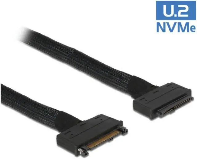 Alt view image 5 of 5 - BUCIER 50cm U.2 U2 SFF-8639 NVME PCIe SSD Cable Male to Female 68pin Extension Cable