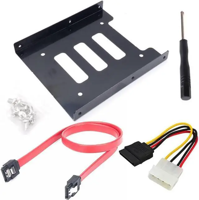 Main image of BUCIER 2.5 to 3.5 Inch Hard Disk Metal Bracket Adapter HDD Holder with IDE 4P Male to SATA 15 Pin Cable SATA 3.0 Cable for Desktop PCSSD Server (Red)