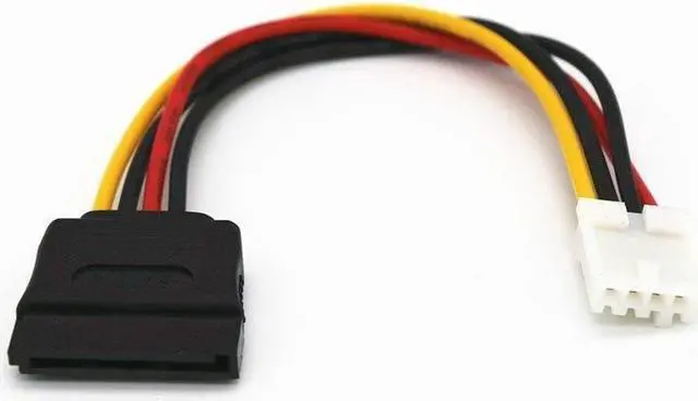 Alt view image 2 of 5 - BUCIER 4Pin FDD Floppy Female to 15Pin SATA Female Adapter Converter Power Leads Cable Cord 18AWG Wire for ITX PC