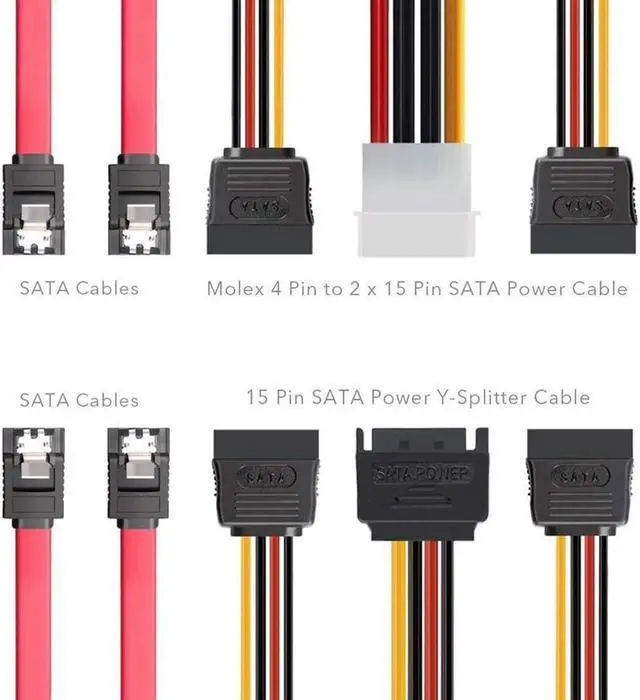 Alt view image 3 of 5 - BUCIER 2Pack SSD Mounting Bracket 2.5 to 3.5 Adapter with SATA Cable and Power Splitter Cable,DIY 2.5" to 3.5" Internal SSD/HDD Mounting Kit (Black)