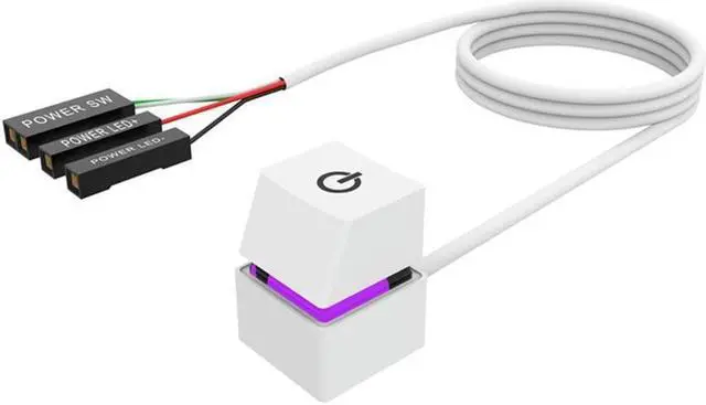 Main image of BUCIER 2M Portable LED Lights Computer Desktop Switch PC External Start Power On/Off Button Extension Cable, RGB Light