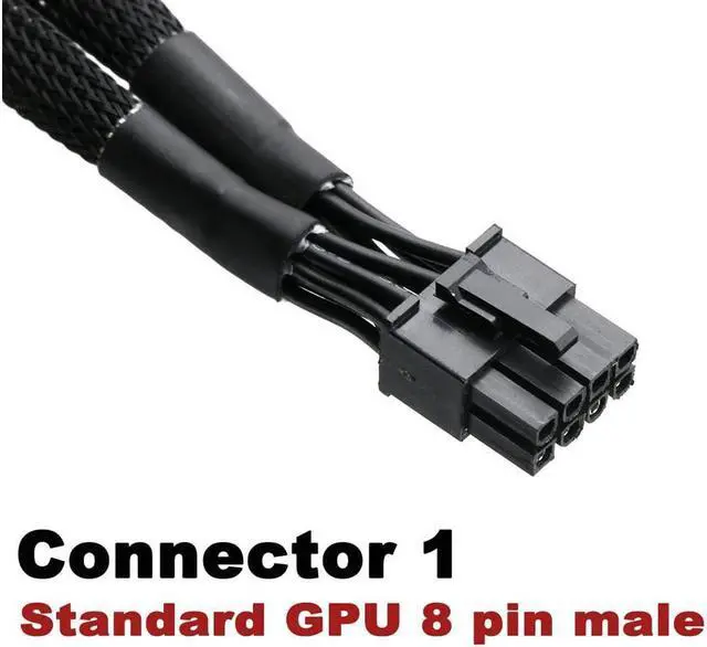 Alt view image 3 of 5 - BUCIER Dual Mini 6 Pin to 8 Pin PCI Express Video Card Power Adapter Braided Sleeved Cable for Mac Pro Tower/Power Mac G5 15-inches(2Pack)