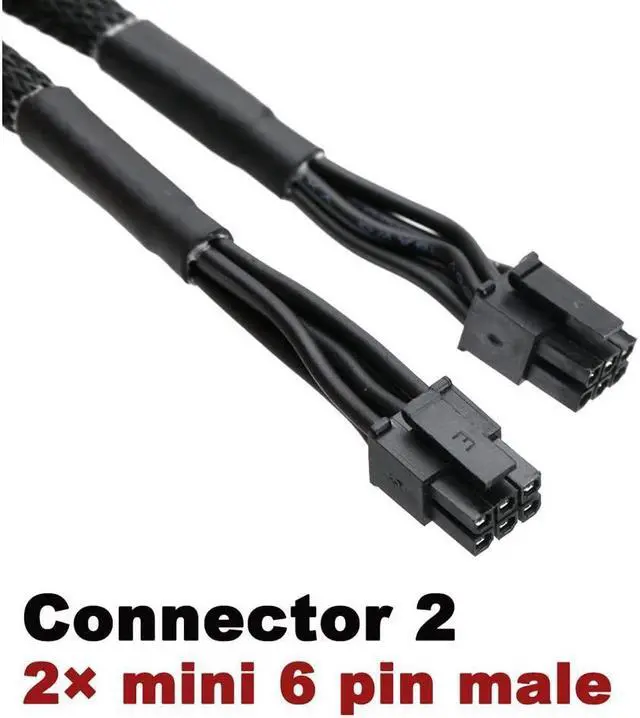 Alt view image 4 of 5 - BUCIER Dual Mini 6 Pin to 8 Pin PCI Express Video Card Power Adapter Braided Sleeved Cable for Mac Pro Tower/Power Mac G5 15-inches(2Pack)