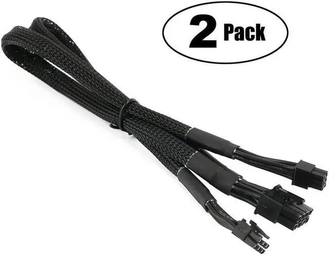 Alt view image 5 of 5 - BUCIER Dual Mini 6 Pin to 8 Pin PCI Express Video Card Power Adapter Braided Sleeved Cable for Mac Pro Tower/Power Mac G5 15-inches(2Pack)