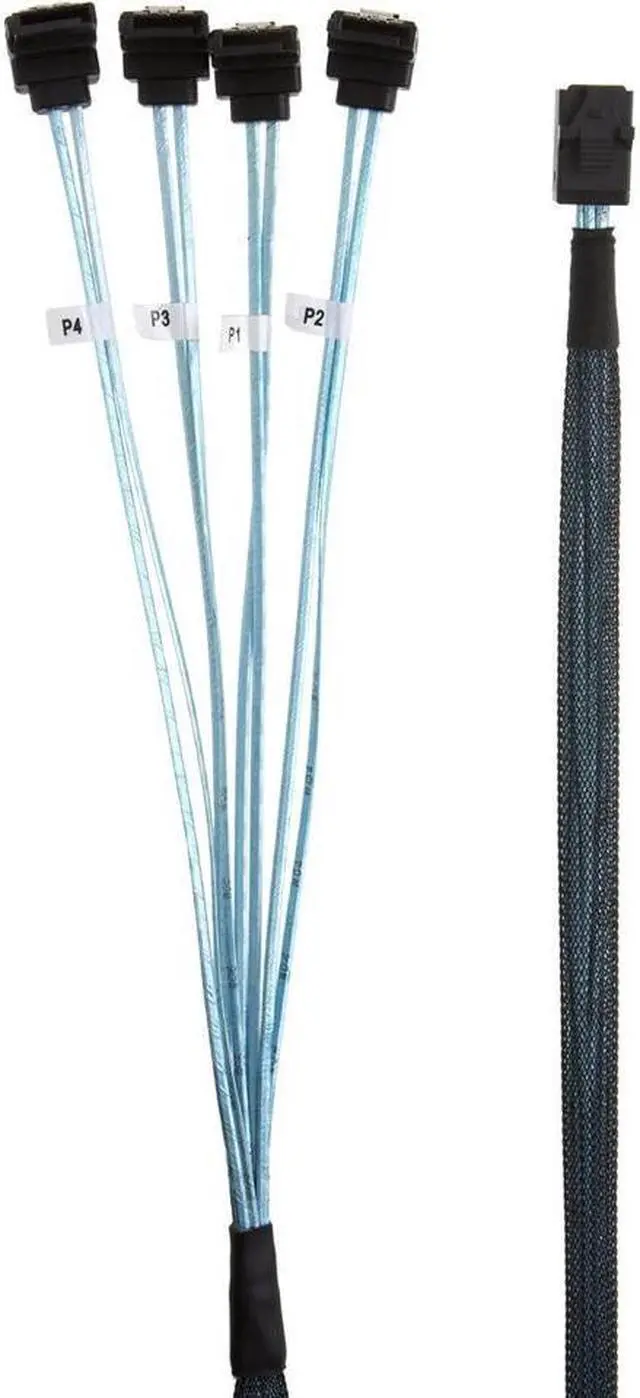 Alt view image 4 of 4 - BUCIER Internal HD Mini SAS (SFF-8643 Host) - 4X SATA (Target) Angle Cable, SFF-8643 for Controller, 4 Sata Connect to Hard Drive, 0.5M / 1.6FT