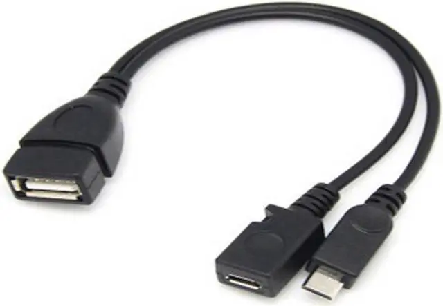 Main image of BUCIER 1pc 2 In 1 OTG Micro USB Host Power Y Splitter USB Adapter To Micro 5 Pin Male Female Cable
