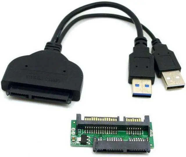 Alt view image 3 of 3 - BUCIER 1set USB 3.0 to SATA 22Pin & SATA to Micro SATA Adapter for 1.8" 2.5" Hard Disk Driver With Extral USB Power Cable