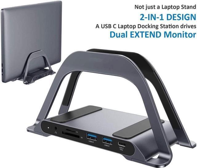 Alt view image 4 of 6 - BUCIER Laptop Docking Station Dual Monitor, 10-in-1 Dual HDMI Monitor USB C Dock Stand with 2 HDMI, 3USB, SD/TF, USB C 87W Charging, RJ45 Ethernet, 3.5mm Audio, USB C Docking Station for USB C Laptops