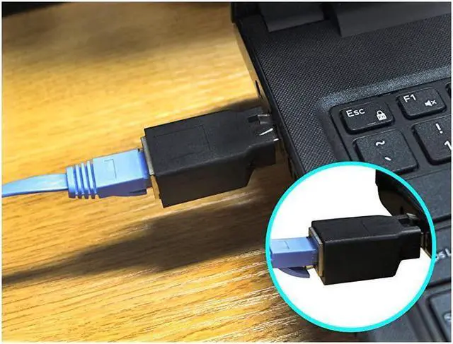 Alt view image 5 of 7 - BUCIER RJ45 Ethernet LAN Male to Female Cat5 / Cat5e / Cat6 Crossover Adapter(2-Pack),Black (Straight)