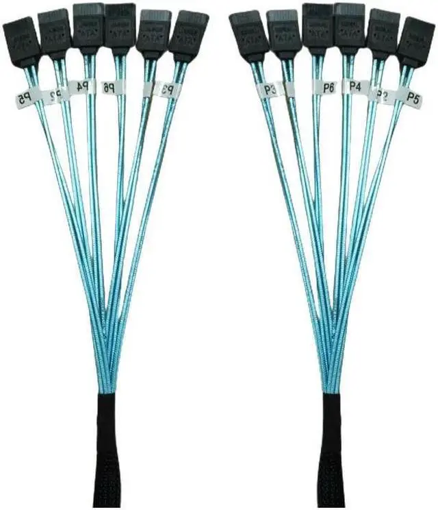 Alt view image 5 of 5 - BUCIER 1pcs Sata To Sata Cable Double 90 Degrees Cable Sata 7 Pin To Sata 7 Pin Sas Cable 6Gbps HDD Splitter Cable For Server (0.5m)