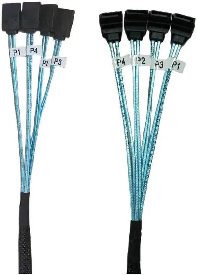 Alt view image 3 of 5 - BUCIER 1pcs Sata To Sata Cable Double 90 Degrees Cable Sata 7 Pin To Sata 7 Pin Sas Cable 6Gbps HDD Splitter Cable For Server (0.5m)