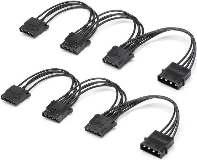 Main image of BUCIER Molex Splitter 4 Pin IDE Power Supply Extension Cable 1 to 3 Y Splitter 6.7 inch