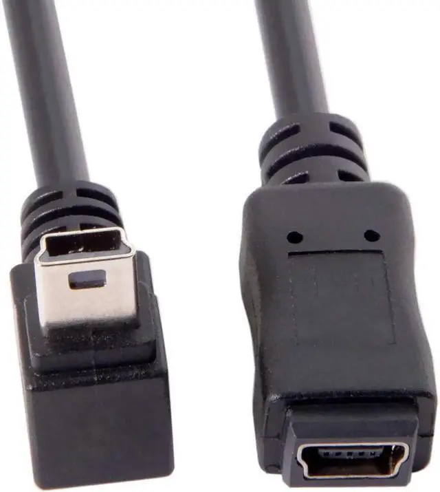 Alt view image 3 of 5 - BUCIER 2pcs GPS Mini USB 5P 90 Degree Up Down Angled Male to Mini USB 5Pin Female Extension Cable
