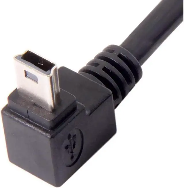 Alt view image 5 of 5 - BUCIER 2pcs GPS Mini USB 5P 90 Degree Up Down Angled Male to Mini USB 5Pin Female Extension Cable