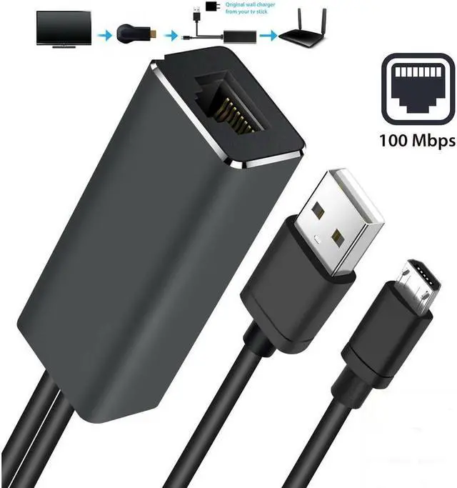 Main image of BUCIER Micro USB to 100Mb Ethernet 10/100 RJ45 Network LAN Adapter For Nintendo Switch