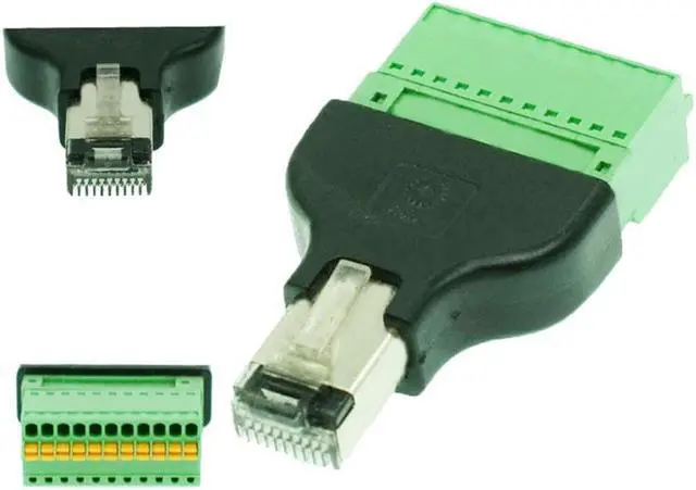 Alt view image 4 of 4 - BUCIER 1pc RJ50 Male to 11 Pin Spring Terminal Adapter Connector RJ50 Splitter for CCTV DVR CCTV Accessory