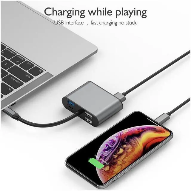 Alt view image 7 of 7 - BUCIER 8 in 1 USB-C / Type-C to 3 USB 3.0 + USB-C / Type-C + HDMI + VGA Interfaces HUB Adapter with Micro SD Card Slot & 3.5mm AUX