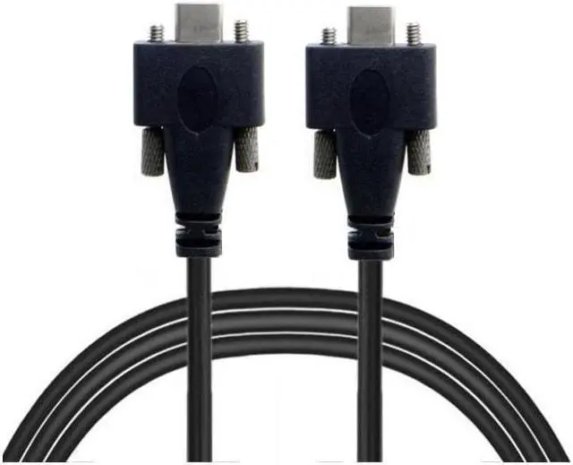 Alt view image 5 of 7 - BUCIER USB 3.1 Type-C Dual M2 Screws Locking to Locking USB-C 10Gbps Data Cable Panel Mount Type 6.6 ft.