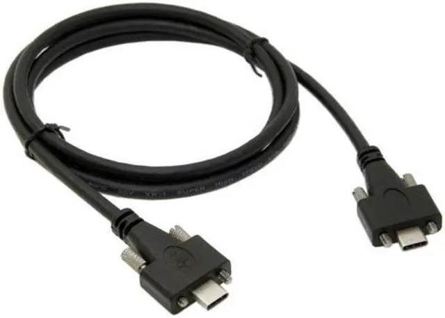 Main image of BUCIER USB 3.1 Type-C Dual M2 Screws Locking to Locking USB-C 10Gbps Data Cable Panel Mount Type 6.6 ft.