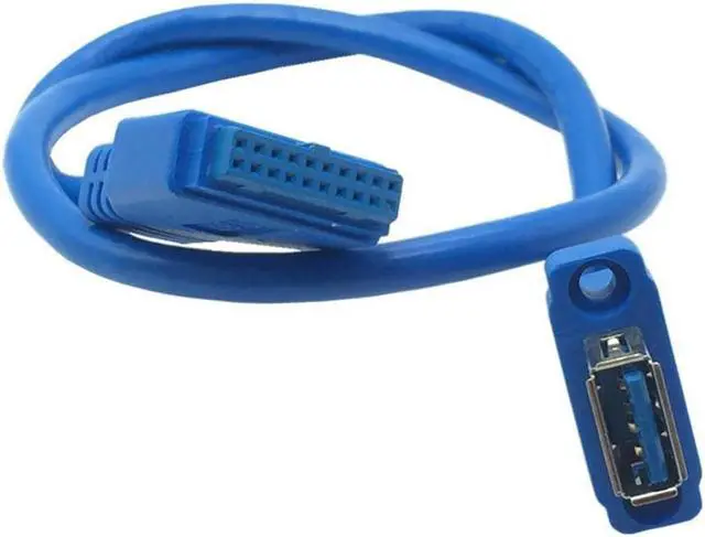 Alt view image 2 of 3 - BUCIER Single Port USB 3.0 Female Screw Mount Panel Type To Motherboard 20Pin Cable 0.5M 50cm