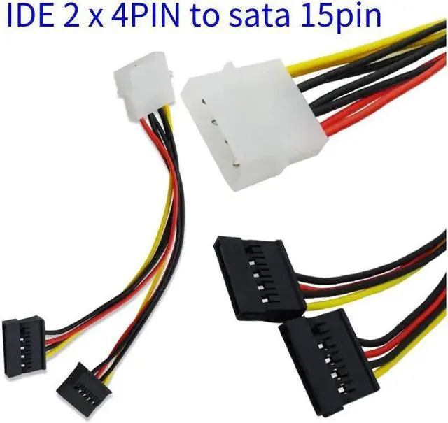 Alt view image 2 of 6 - BUCIER 4Pin IDE Molex To 2 Serial ATA SATA Y Splitter Hard Drive Power Supply Cable for Adding SATA Drives for Bitcoin Miner Mining(1 pcs)