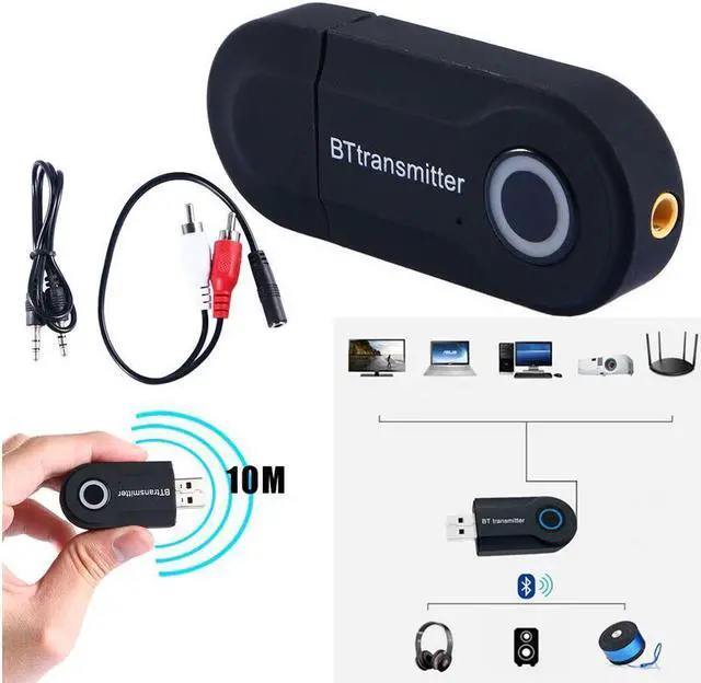 Main image of BUCIER Wireless Bluetooth 5.0 Transmitter A2DP Audio RCA to 3.5mm AUX + USB Adapter