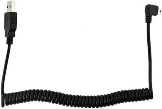 Main image of BUCIER 5Ft Spiral Coiled USB MINI 5Pin 5P right angle Male to USB 2.0 A male plug Cable