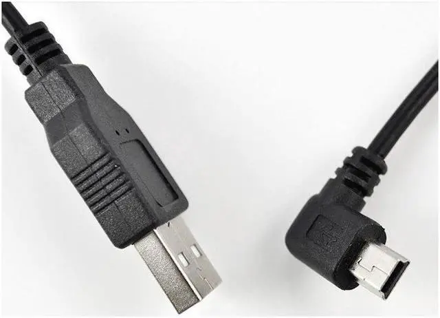 Alt view image 3 of 3 - BUCIER 5Ft Spiral Coiled USB MINI 5Pin 5P right angle Male to USB 2.0 A male plug Cable
