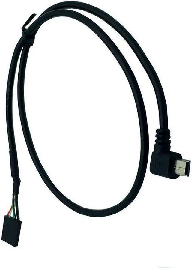 Alt view image 2 of 4 - BUCIER 50CM usb mini 5P Male 90 Right angle to 1x 5Pin Female 2.54 USB header motherboard cable