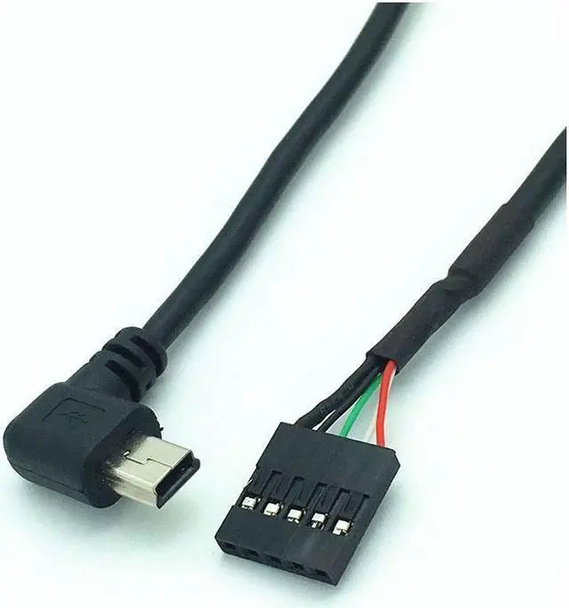 Alt view image 3 of 4 - BUCIER 50CM usb mini 5P Male 90 Right angle to 1x 5Pin Female 2.54 USB header motherboard cable
