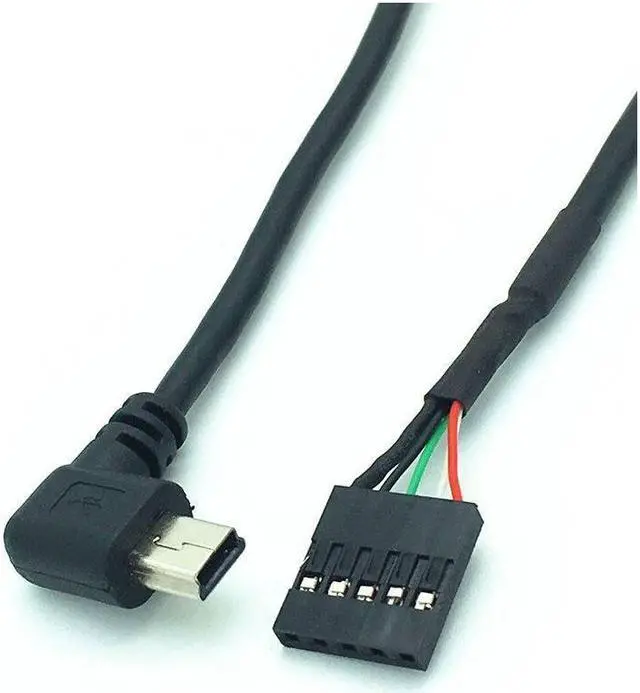 Alt view image 4 of 4 - BUCIER 50CM usb mini 5P Male 90 Right angle to 1x 5Pin Female 2.54 USB header motherboard cable