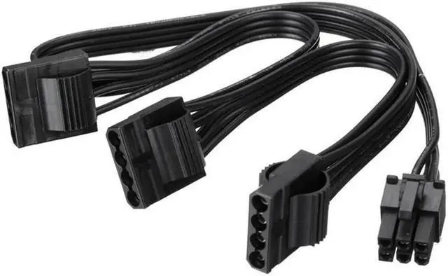 Main image of BUCIER 6Pin Male 1 to 3 IDE Female Power Supply Splitter Extension Cable for Molex 4Pin Port Multiplier