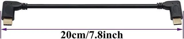 Alt view image 2 of 5 - BUCIER 90 Degree USB 3.1 Type C Male to Male Gen 2 (10Gbps) Connector Extension Cable, Supports Charging, Data, Audio, Video Cable for New MacBook Pro 2017,USB-C Hub,Type-C Devices,Laptops(20cm-M/M)