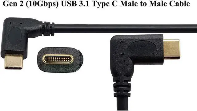 Alt view image 4 of 5 - BUCIER 90 Degree USB 3.1 Type C Male to Male Gen 2 (10Gbps) Connector Extension Cable, Supports Charging, Data, Audio, Video Cable for New MacBook Pro 2017,USB-C Hub,Type-C Devices,Laptops(20cm-M/M)