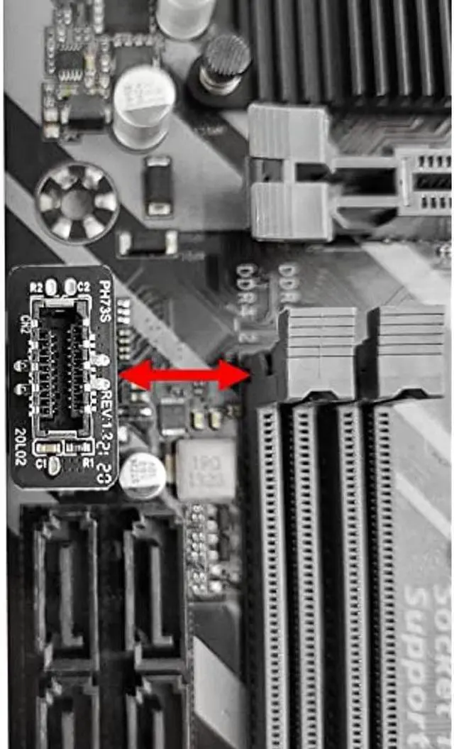 Alt view image 5 of 6 - BUCIER Usb Front Panel Adapter, Vertical Usb C Header Adapter, Usb 3.1 Type-E Key-A To Usb 3.0 20Pin Header Converter For Type C Motherboard