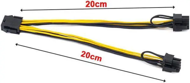 Alt view image 3 of 7 - BUCIER 10pcs/lot EPS CPU 8 Pin to Dual 8 (6+2) Pin PCIE Adapter Power Supply Cable For Mining