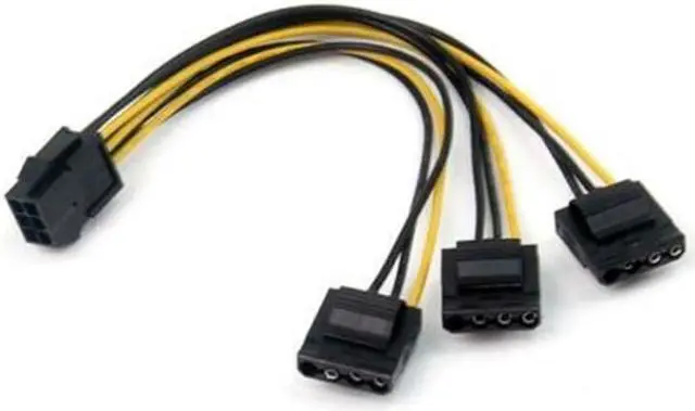 Main image of BUCIER 2pcs PCIe 6pin Female to 3 Molex IDE 4pin Female Graphic Card Power Supply Cable