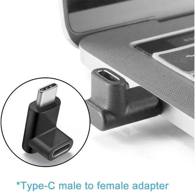 Alt view image 6 of 6 - BUCIER USB C 90 Degree Adapter Guamar Type C Male to Female Extension Adapter Right & Left and Upward & Downward Angled USB 3.1 Connector for Laptop Tablet Android Mobile Phone MacBook Pro/Air 2 Pack