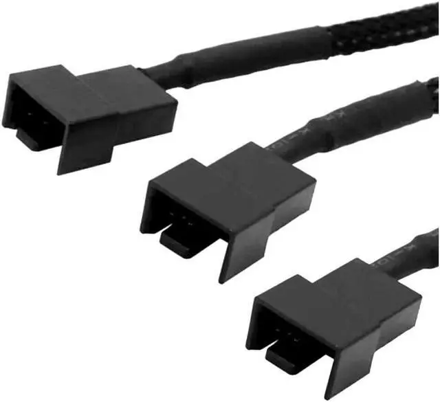 Alt view image 5 of 5 - BUCIER 2Pack 4-Pin Molex to 3 x 3 Pin / 4 Pin PMW 12V PC Case Fan Power Adapter Cable 3-Pin / 4-Pin (PWM Connector) to Molex Computer Cooler Cooling Fan Splitter Y Power Molex-3Pin/4Pin Cable Splitter