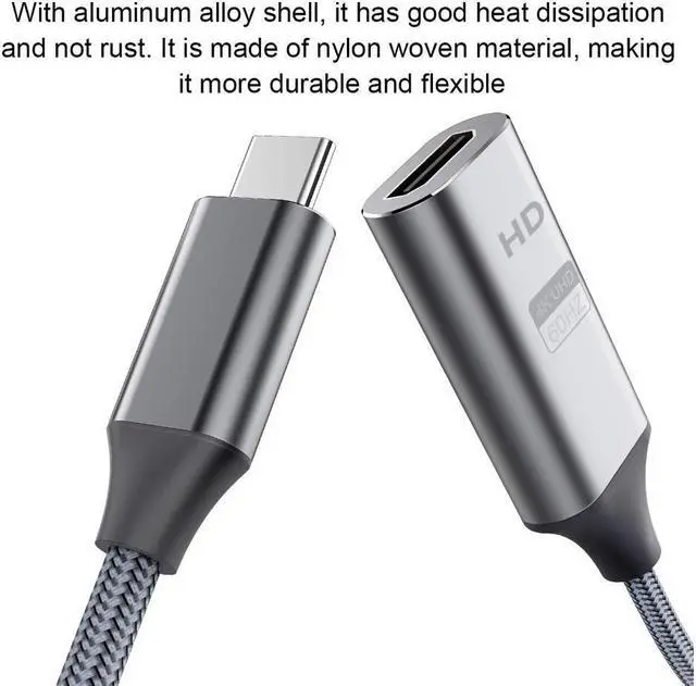 Alt view image 6 of 6 - BUCIER USB C to HDMI Adapter, USB C Male to HDMI Female Cable HDMI to USB C Converter Compatible for MacBook, iPad Pro, Pixelbook, XPS, Galaxy, and More